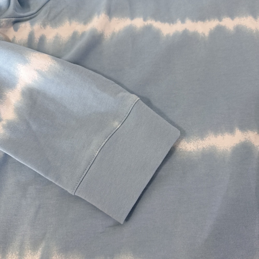D & Co. Shirt Women's Tie Dye Striped Pullover Long Sleeve Blue And White Medium - Picture 4 of 5